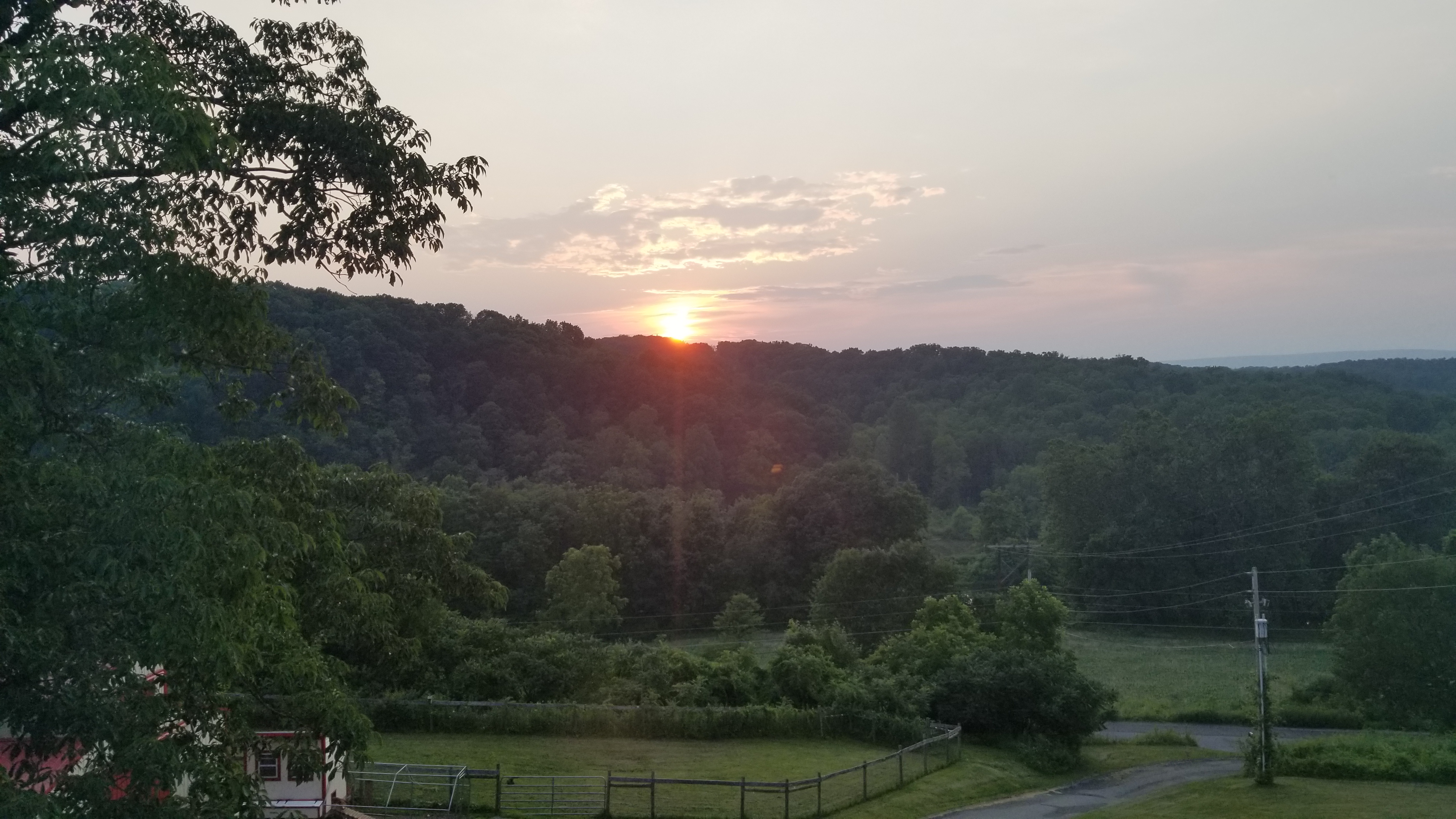 sunset on the farm